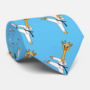 Corbata Kung Fu giraffe cartoon illustration