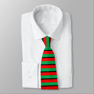 Corbata Kwanzaa Colores Rojo Black Stripes Patrón