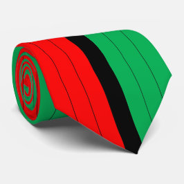 Corbata Kwanzaa Colores Rojo Black Stripes Patrón