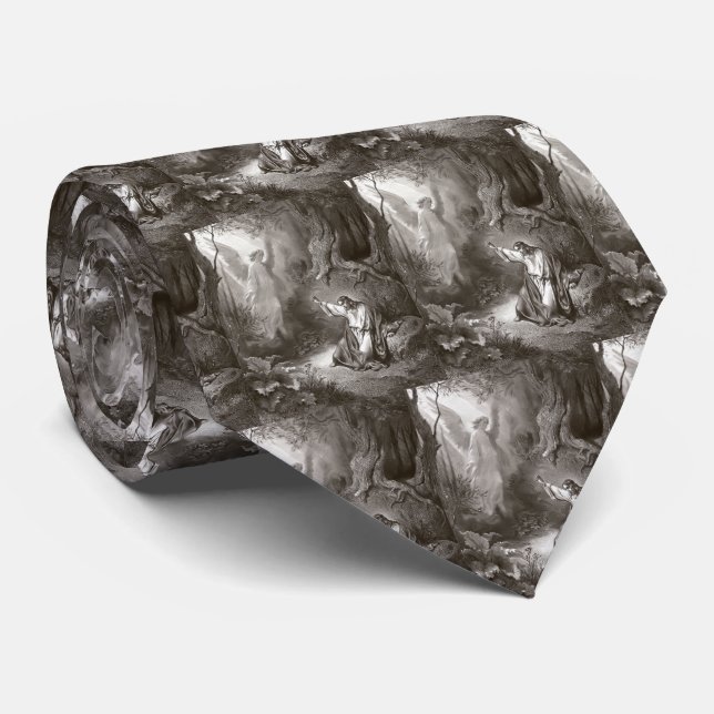 Corbata La agonía de Jesús en el jardín religioso (Enrollado)