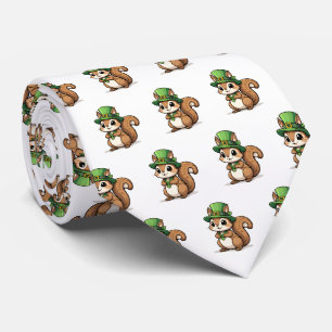 Corbata La ardilla del Día de San Patricio con el Gorra Ve