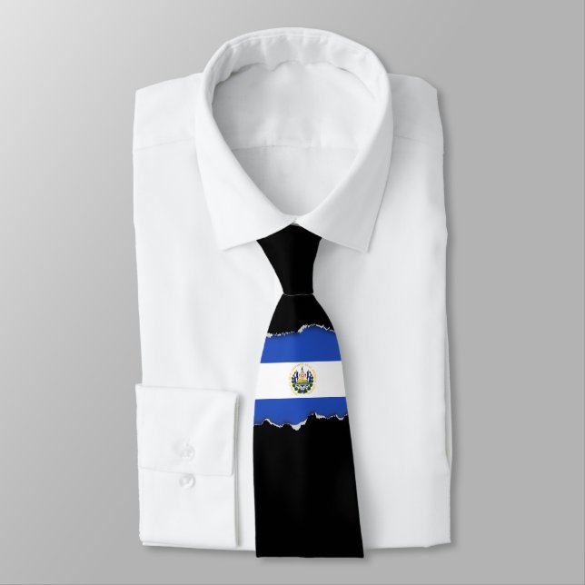 Corbata La bandera de El Salvador (Atado)