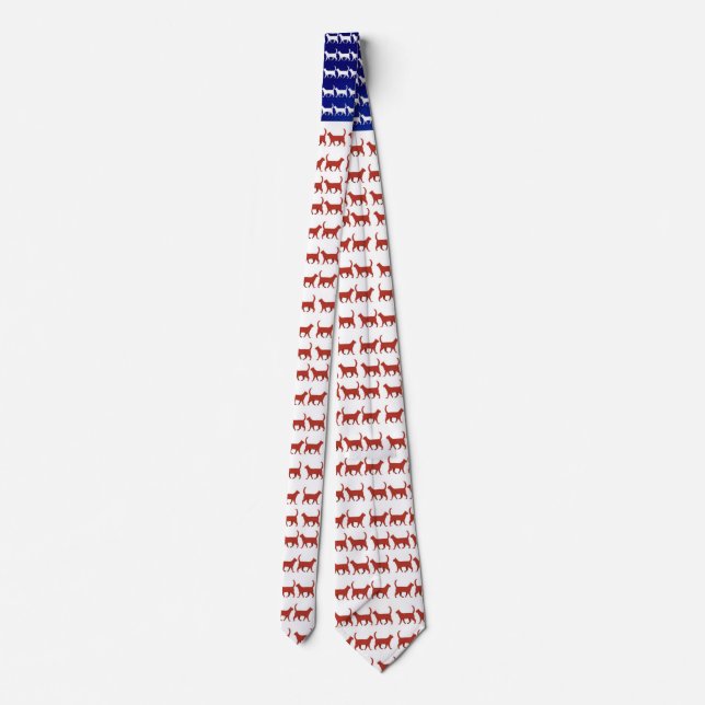 Corbata La bandera de los Estados Unidos gatos rojos blanc (Reverso)
