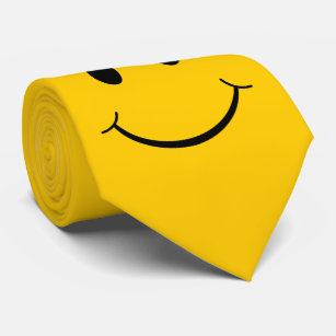 Corbata La cara feliz amarilla del clásico 70