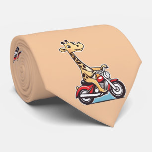 Corbata La Divertida Giraffe Personalizado En Motocicleta,