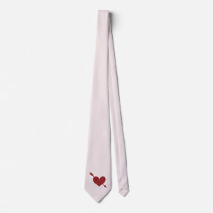 Corbata La flecha de Cupido en rosa de luz cardíaca