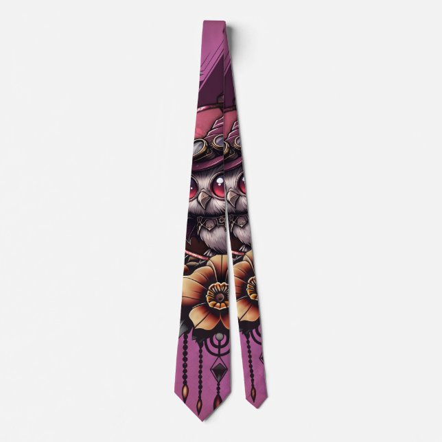 Corbata La lechuza Steampunk: guardiana de secretos. (Anverso)