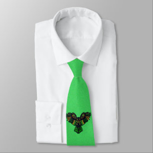 Corbata La majestuosa lechuza esmeralda no se aleja
