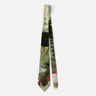 Corbata La Peste por Arnold Böcklin, Simbolismo Vintage