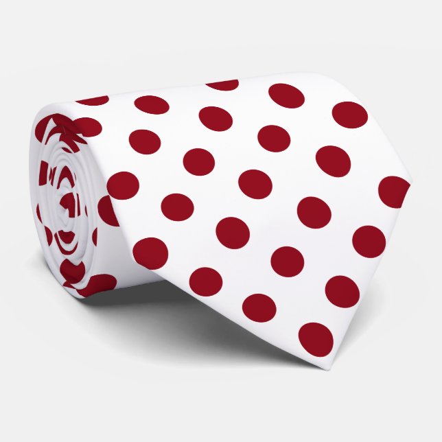 Corbata La polka roja perdida los círculos (Enrollado)