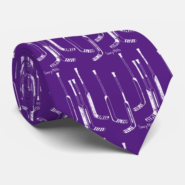 Corbata La portera de hockey púrpura (Enrollado)