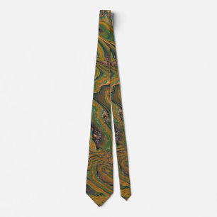 Corbata La Strada 2 Green and Gold Geode Abstract Tie