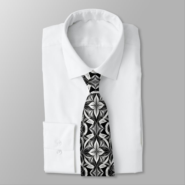Corbata La unidad del blanco y el negro (Atado)