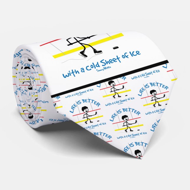 Corbata La vida es mejor con el hockey divertido (Enrollado)