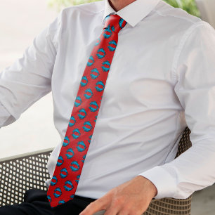 Corbata Labios besándose XOXO rojos y azules