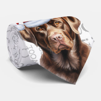 Corbata Laboratorio de chocolate y perros Navidades Woof