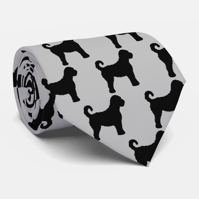 Corbata Labradoodle Dog Silhouette (Enrollado)