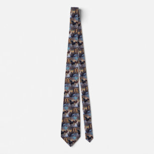 Corbata Labrador Negro Temporada Navideña Festiva