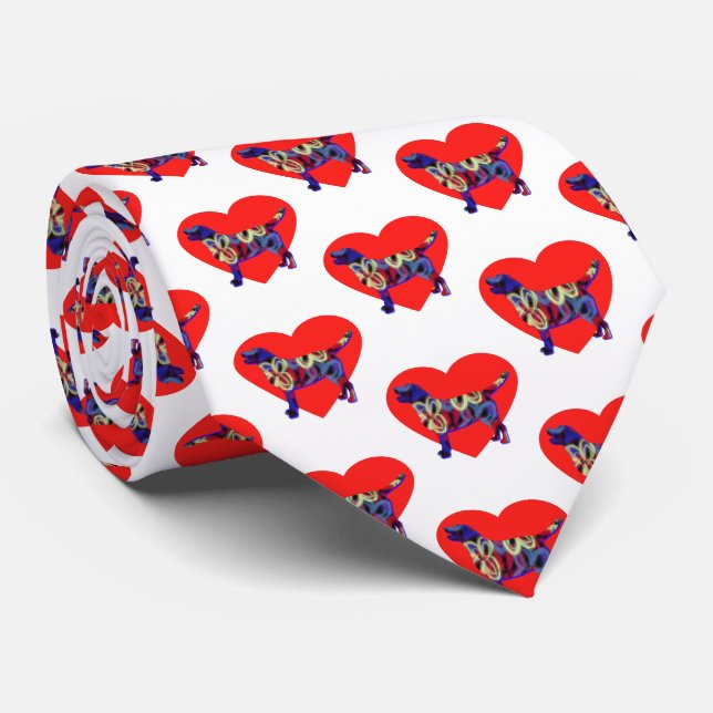 Corbata Labrador perro recuperador Silhouette Valentine Wh (Enrollado)