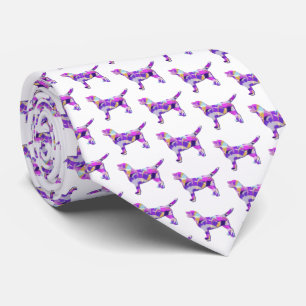 Corbata Labrador perro recuperador silueta morada blanco