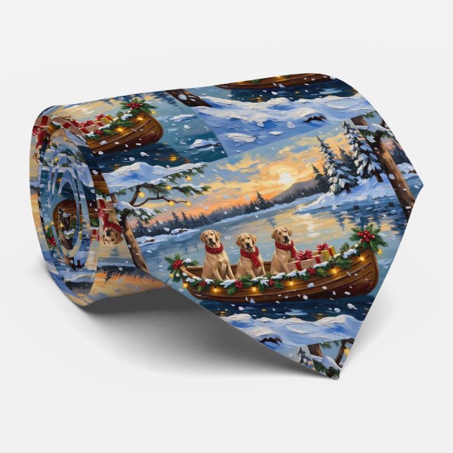 Corbata Labrador Retriever Christmas Boat Holiday (Enrollado)