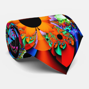 Corbata Lado del estilo del girasol del fractal solo