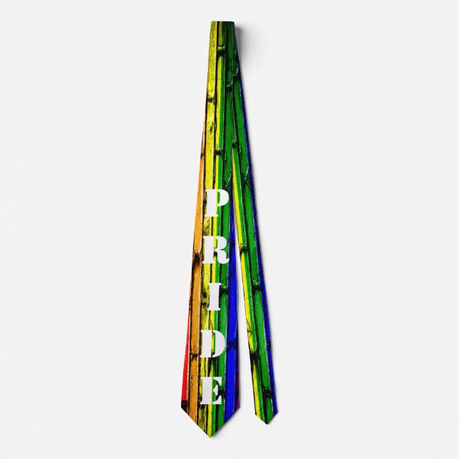 Corbata Ladrillos de arcoiris Gay PRIDE (Anverso)