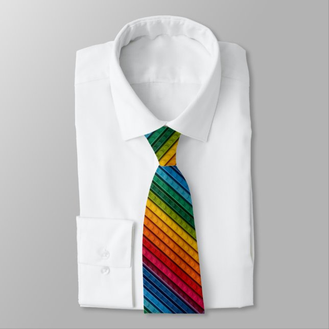 Corbata Ladrillos de plástico diagonales arcoíris (Atado)