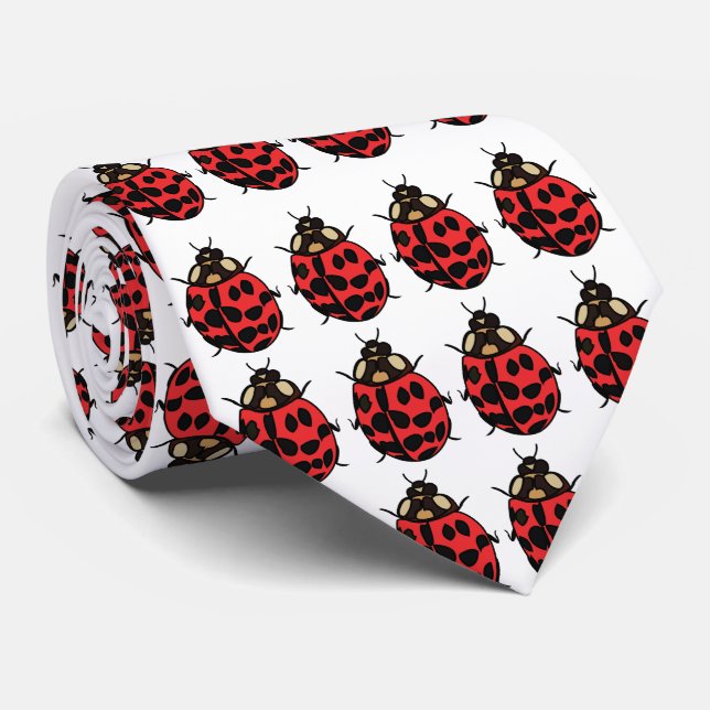 Corbata Ladybug Red Black Insect Ladybug (Enrollado)