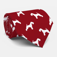 Lakeland Terrier Dog Silhouettes Pattern Red