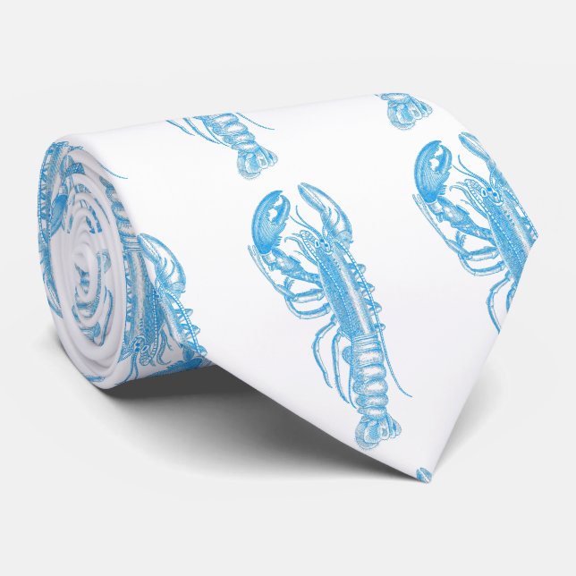 Corbata Langosta azul vintage (Enrollado)