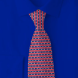 Corbata Laos Flag Brick Pattern