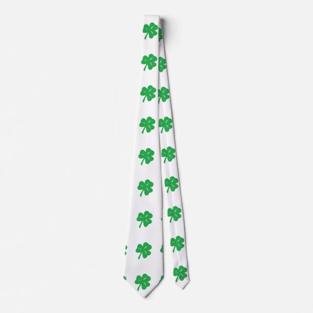 Corbata Lápiz de hojas de trébol verde (Anverso)