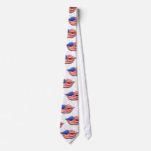 Corbata Lápiz labial de la bandera de los E.E.U.U. en lazo