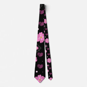 Corbata Las flores adoran el patrón de San Valentín