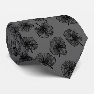 Corbata Las hojas negras en gris