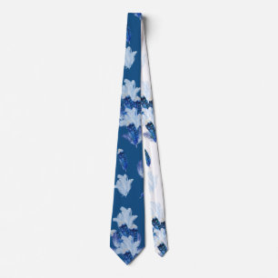 Corbata Las plumas de color azul de loro blanco exótico re