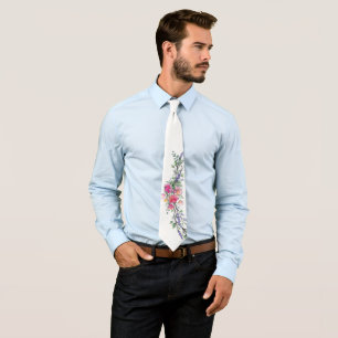 Corbata Lavanda acuática Rosa salvaje rosa y eucalipto
