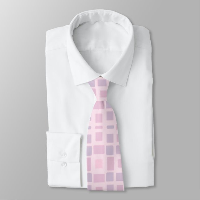 Corbata Lavanda y modelo de mosaico rosado (Atado)