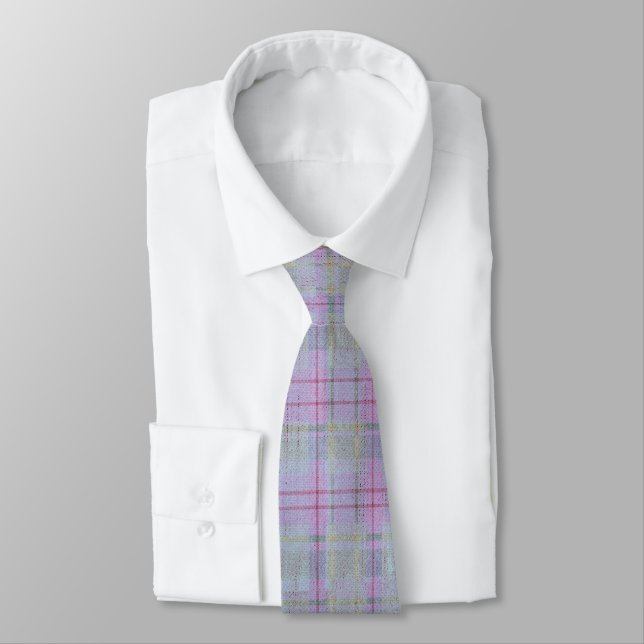 Corbata Lavender Barefoot Plaid  (Atado)