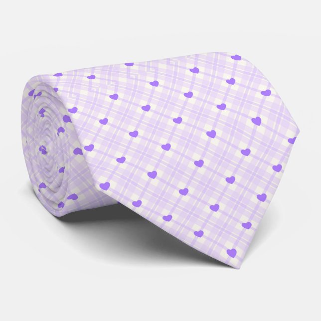 Corbata Lavender Love Plaid (Enrollado)