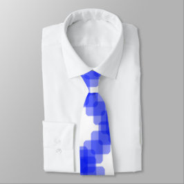 Corbata Layered True Blue Squared On White Pattern        