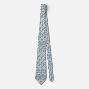 Corbata Lazo adornado de la impresión de la pereza - azul