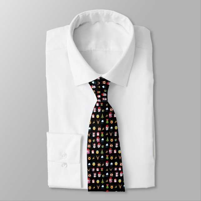 Corbata Lazo alegre de la emoji del acebo (Atado)