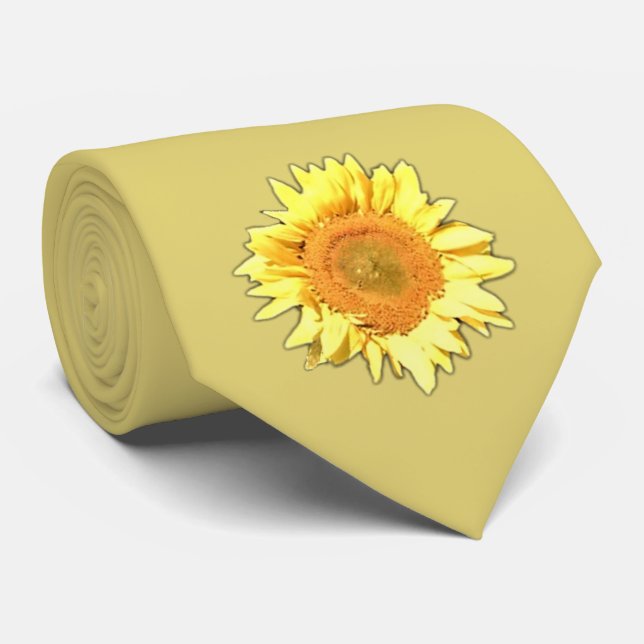 Corbata Lazo amarillo claro del girasol (Enrollado)
