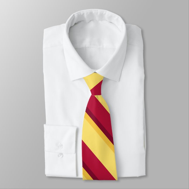 Corbata Lazo amarillo rojo de la Diagonal-Raya de Borgoña (Atado)