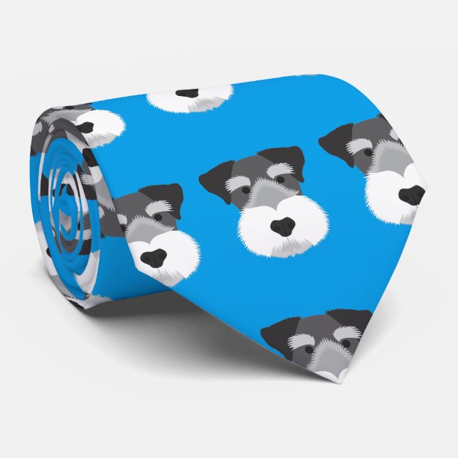 Corbata Lazo azul del Schnauzer miniatura (Enrollado)