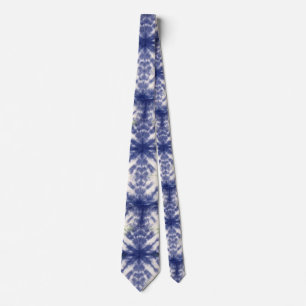 Corbata Lazo azul del teñido anudado
