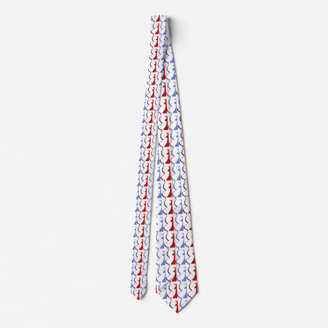 Corbata Lazo blanco de New Jersey y azul rojo (Reverso)