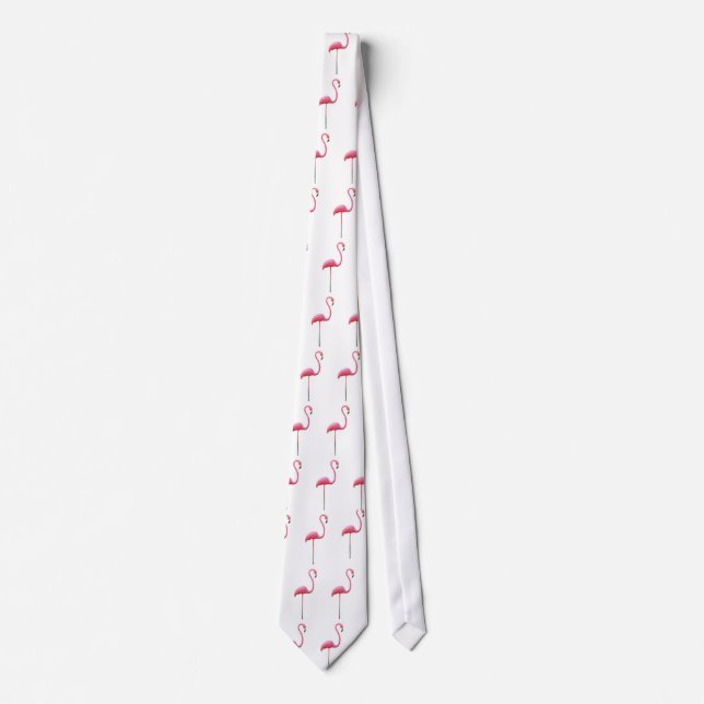 Corbata Lazo blanco del flamenco rosado (Anverso)